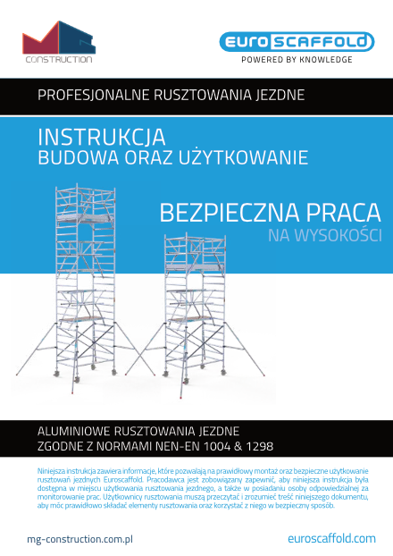 Instrukcja montażu, demontażu oraz użytkowania rusztowań