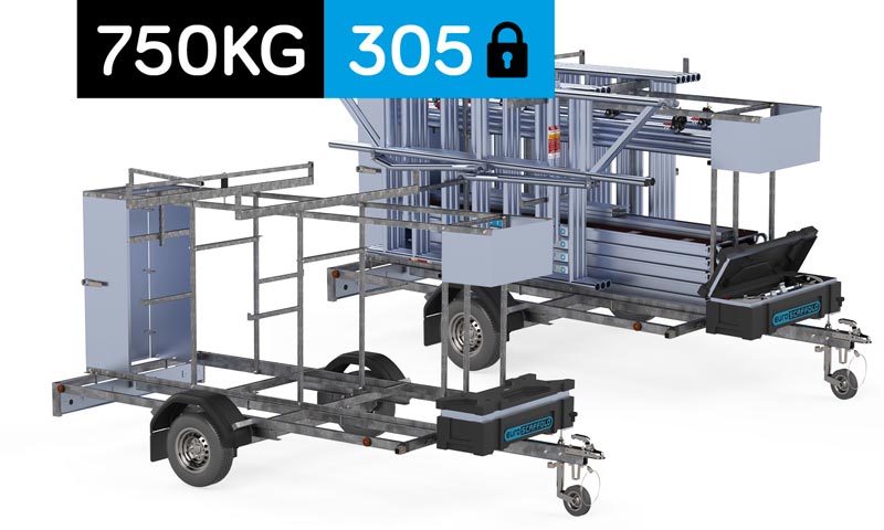 SCAFFOLD TRANSPORTER 750KG/3.05 - PRZYCZEPA ZAMYKANA